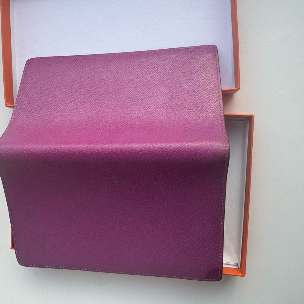 Hermes Bright Pink Check book Cover - Picture 8 of 11